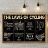 Cycling Posters, Canvas The Laws Of Cycling, Vintage Cycling Posters