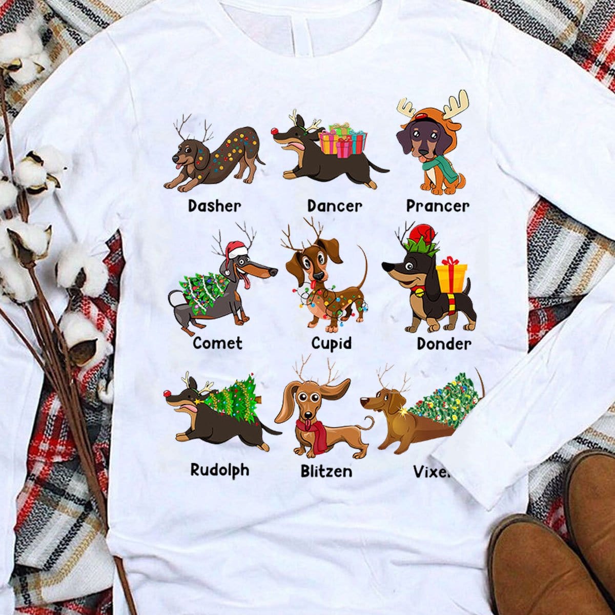 dachshund christmas t shirt