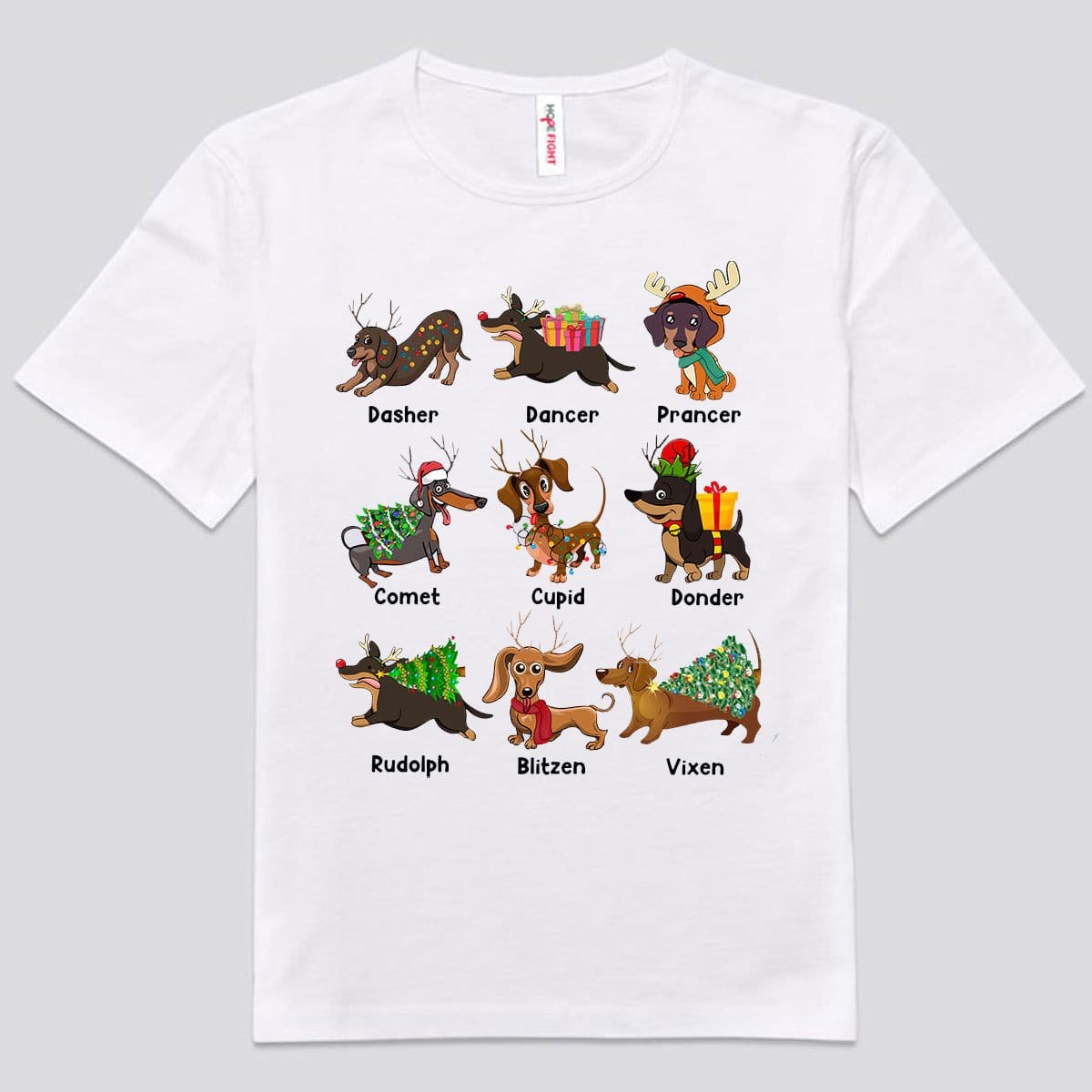 Camisetas navideñas de perros salchicha