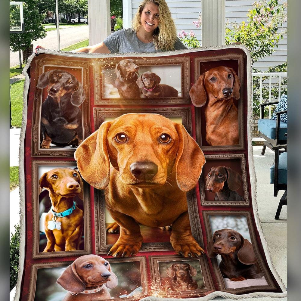 Dachshund Breed Blanket, Fleece & Sherpa