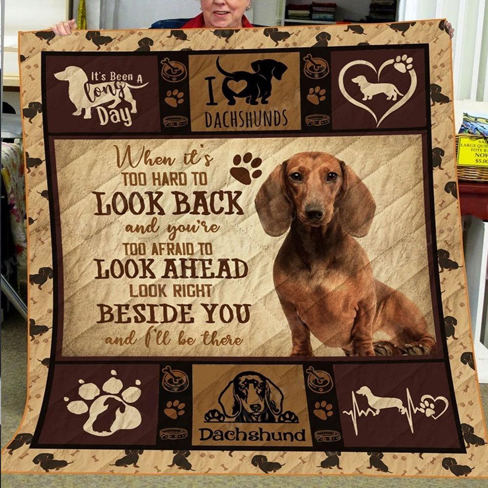 When It's Too Hard To Look Back, Dachshund Blanket, Fleece & Sherpa