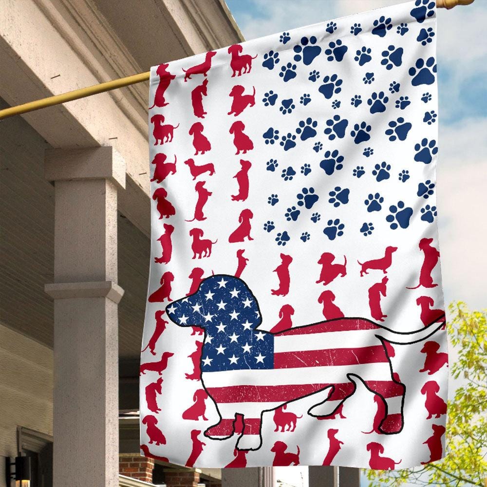 American Dachshund Flag House & Garden