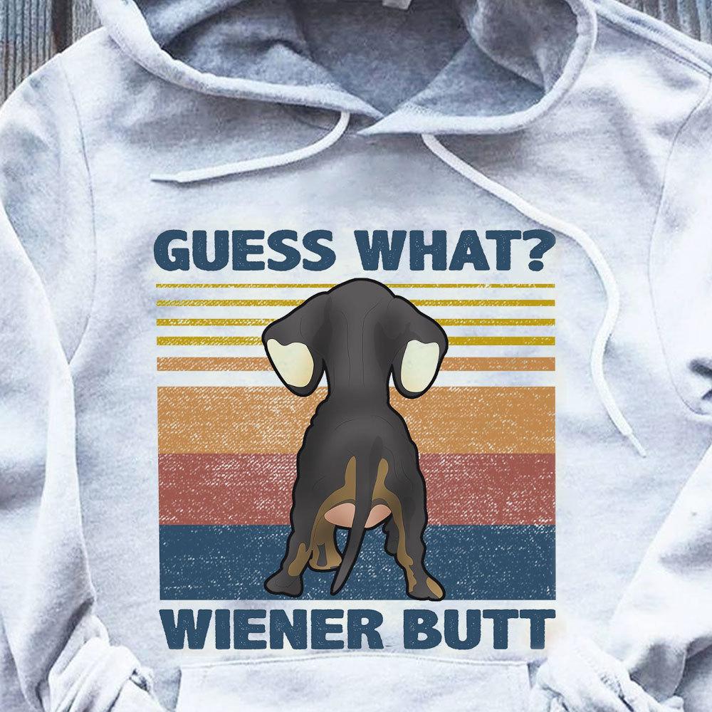 ¿Adivina qué? Trasero de salchicha, camisetas vintage de Dachshund