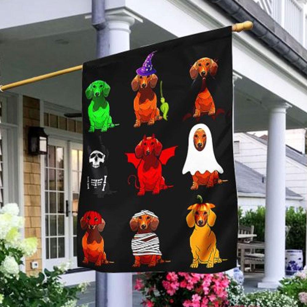 Halloween Dachshund Flag House & Garden