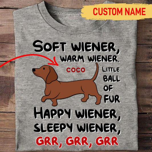 Camiseta personalizada con diseño de salchicha feliz, suave y cálida