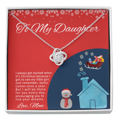 To My Daughter Love Knot Necklace - I Will Be There For You Every Day, Encouraging You To Live Your Dreams