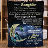 To My Daughter Love From Dad Butterfly & Moon Fleece & Sherpa Blanket