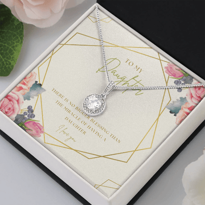 To My Daughter Necklace From Mom, Dad - There Is No Bigger Blessing Than The Miracle Of Having A Daughter