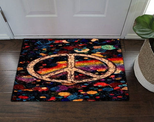 Hippie Peace Pattern Hippie Doormat