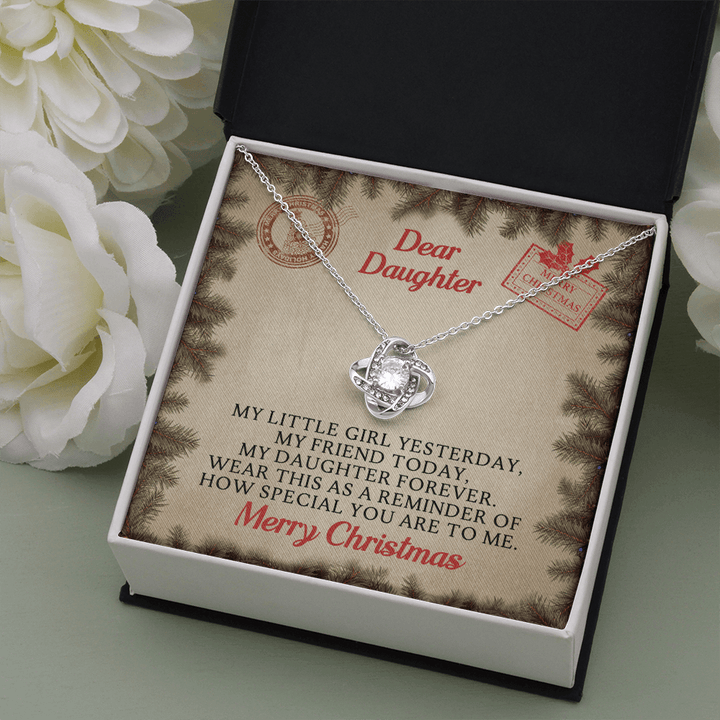 Dear Daughter Merry Christmas Necklace - My Little Girl Yesterday, My Friend Today And My Daughter Forever