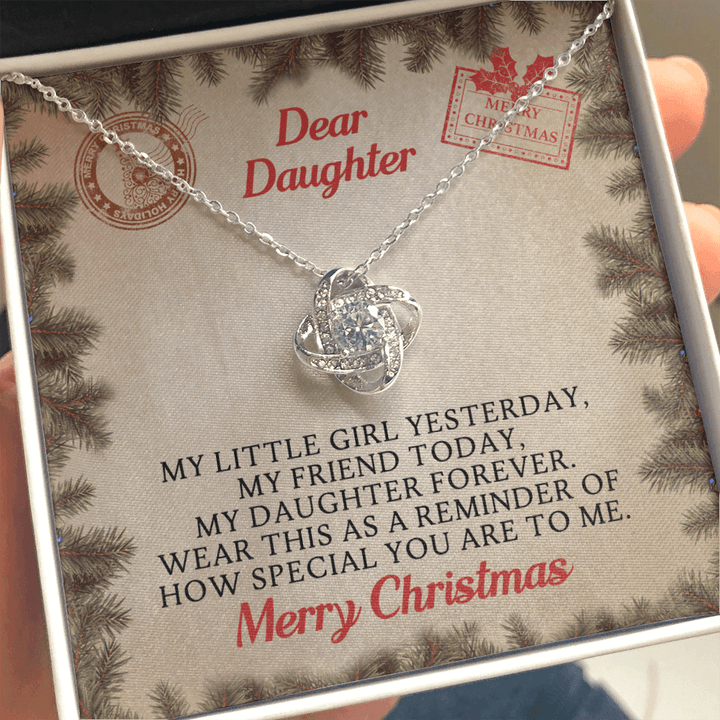 Dear Daughter Merry Christmas Necklace - My Little Girl Yesterday, My Friend Today And My Daughter Forever