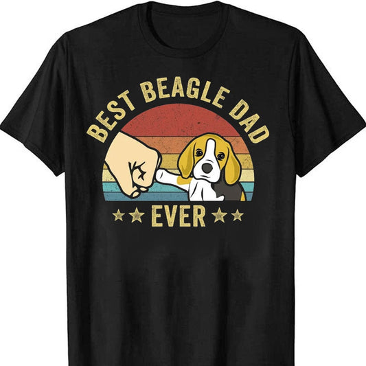 El mejor papá beagle de todos los tiempos Beagle con mano Camisetas vintage de beagle