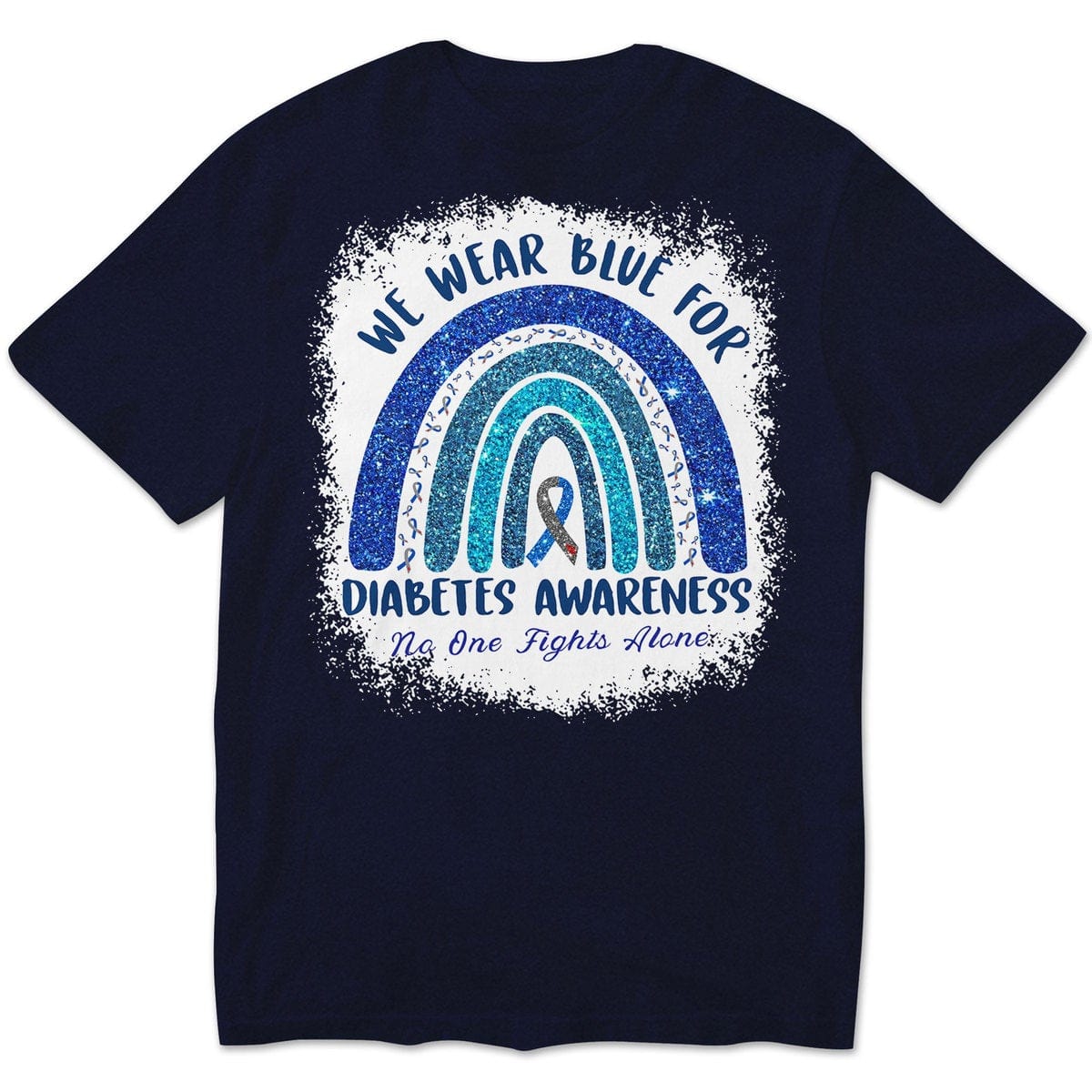 Nadie lucha solo. Usamos azul para concientizar sobre la diabetes. Sudadera con capucha y camisetas con el arcoíris