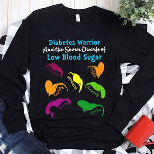 Sudadera con capucha y camisetas de Diabetes Warrior y los siete enanitos de la hipoglucemia