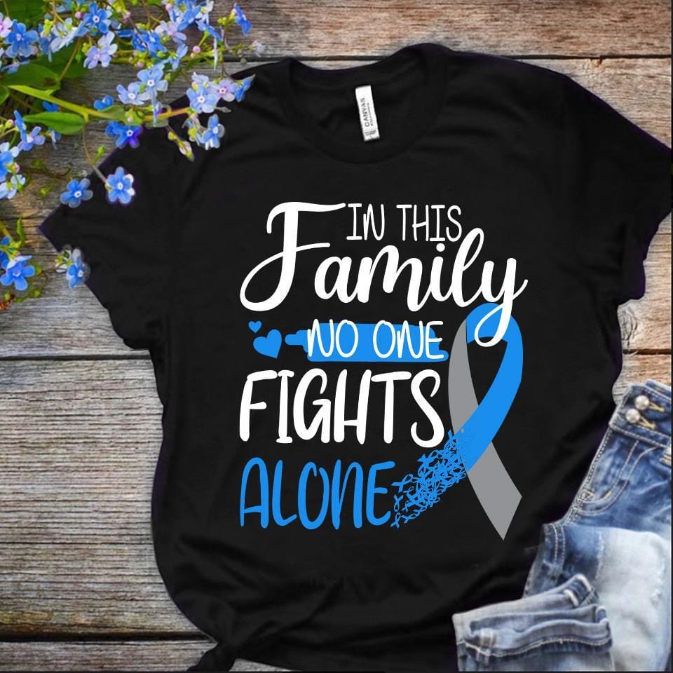 Camisetas de concienciación sobre la diabetes En esta familia nadie lucha solo