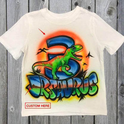 Camisetas de cumpleaños personalizadas del dinosaurio Jrsaurus