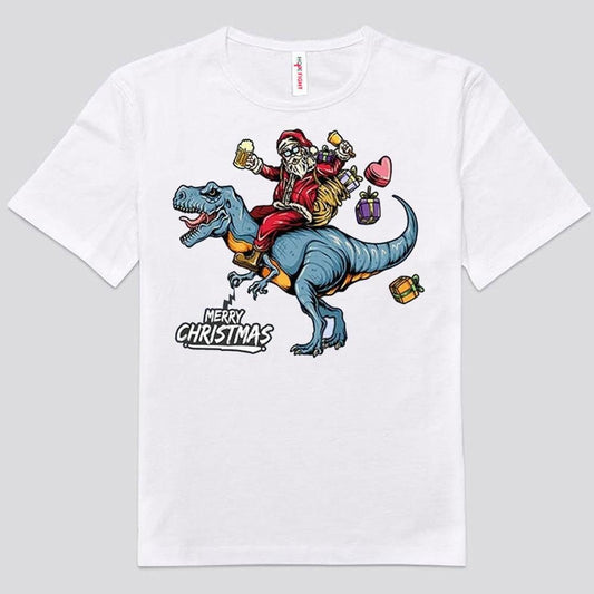 Camisetas de dinosaurios con feliz Navidad