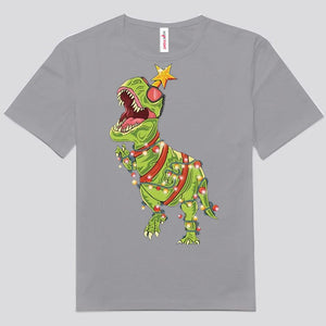 Camisetas navideñas con el dinosaurio Tree Rex