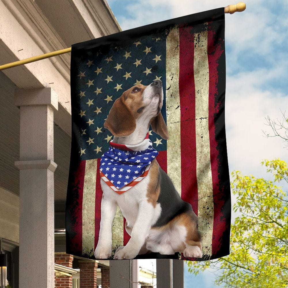 Beagle Flag With American Flag, Beagle House Flag, Beagle Garden