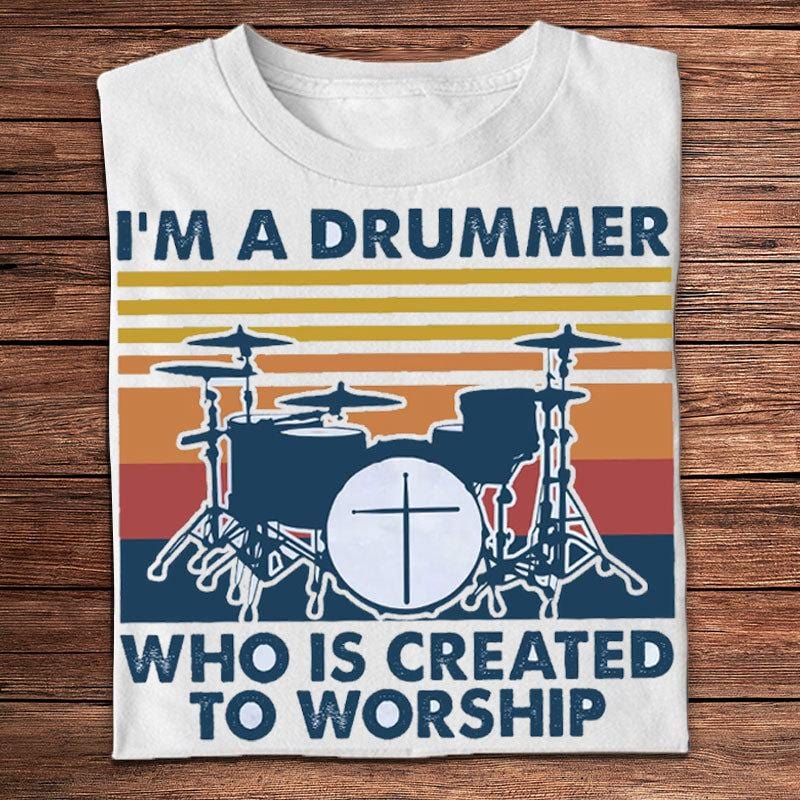 Soy un baterista creado para adorar las camisetas vintage