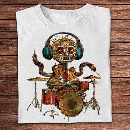 Camisetas de baterista que toca el tambor
