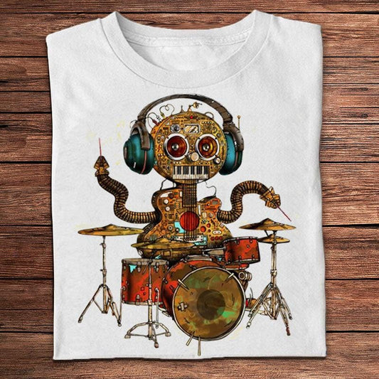 Camisetas de baterista que toca el tambor