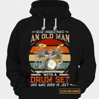 Never Underestimate An Old Man With A Drum Set Personalized Drummer Shirts
