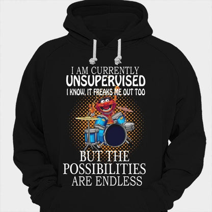 Actualmente soy un animal sin supervisión que actúa como baterista