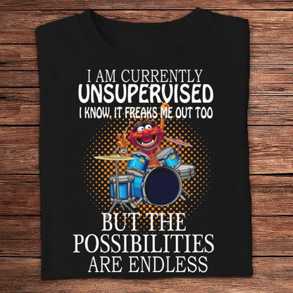 Actualmente soy un animal sin supervisión que actúa como baterista