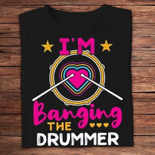Camisetas con la frase "Estoy golpeando al baterista"