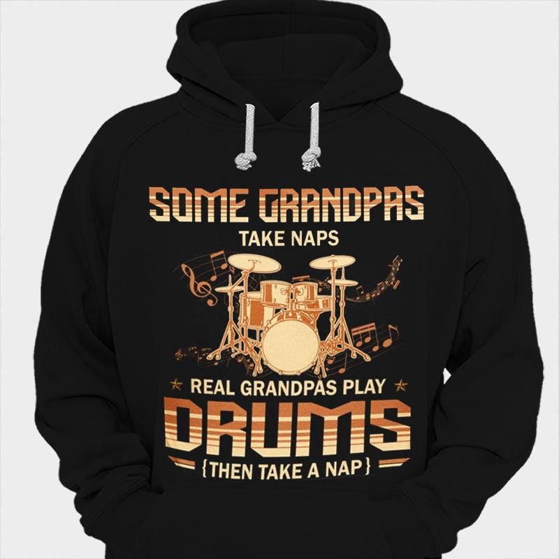 Algunos abuelos toman siestas Los abuelos de verdad tocan la batería Camisetas de bateristas