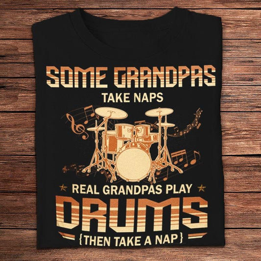 Algunos abuelos toman siestas Los abuelos de verdad tocan la batería Camisetas de bateristas