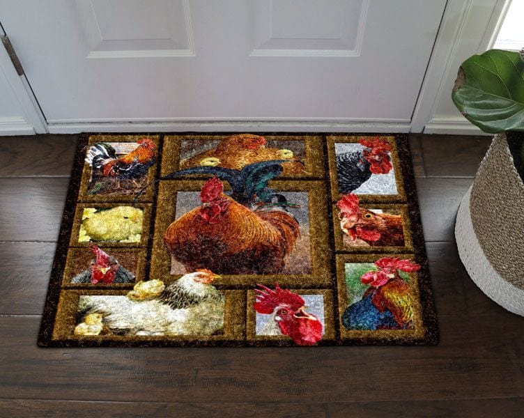 Chicken Family Chicken Doormat