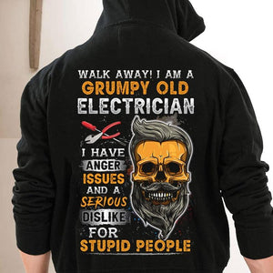 Walk Away I'm A Grumpy Old Electrician Shirts