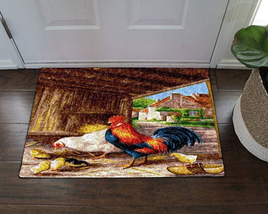 Farmhouse Chicken Family Chicken Doormat