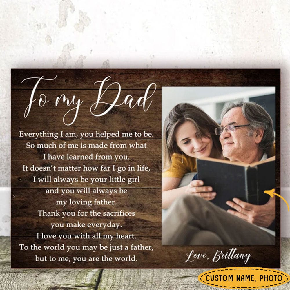 To My Dad Love From Daughter/Son Personalized Father's Day Poster, Canvas