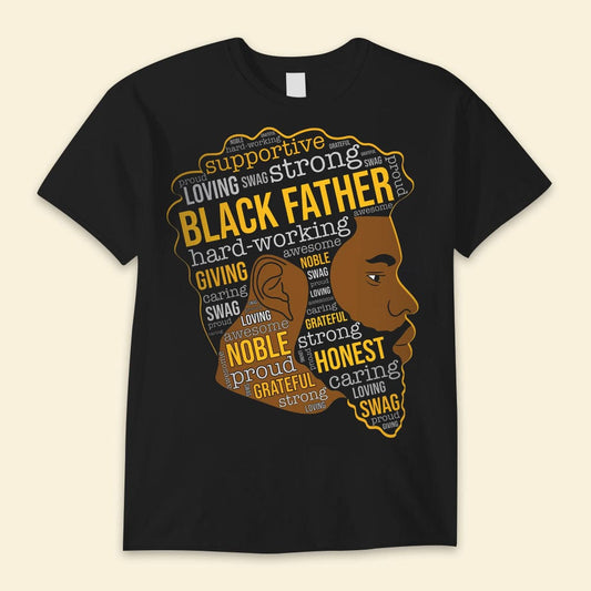 Camisetas para el Día del Padre con mensaje de apoyo fuerte y de padre negro