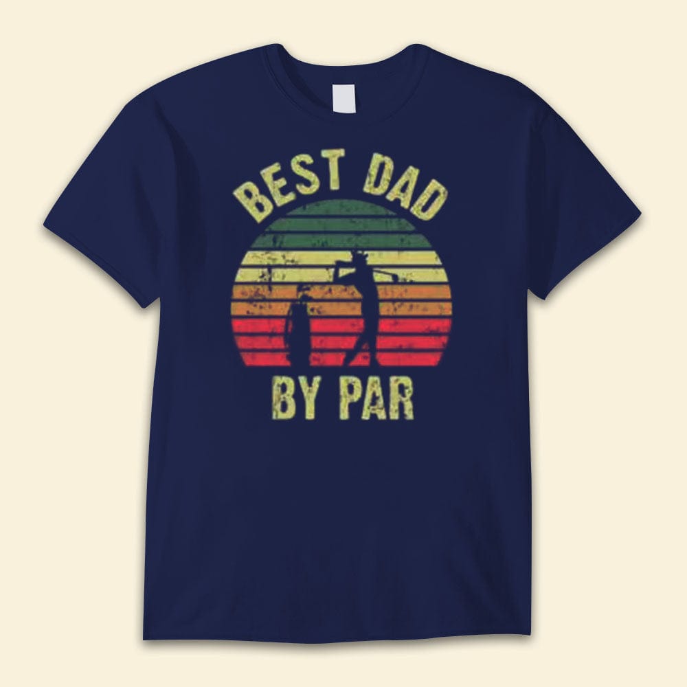 Best Dad By Par Vintage Sunset Golf Father's Day Shirts