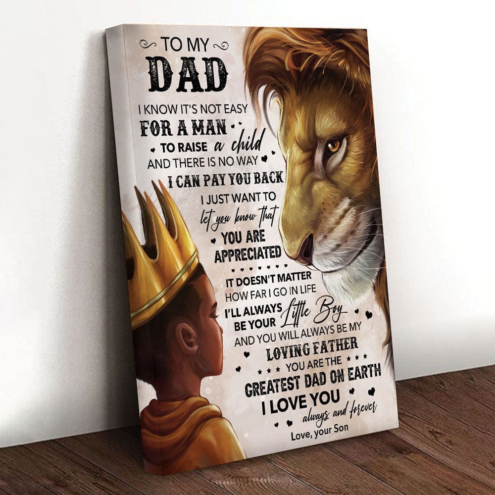 To My Dad Love From Son Father's Day Poster, Canvas