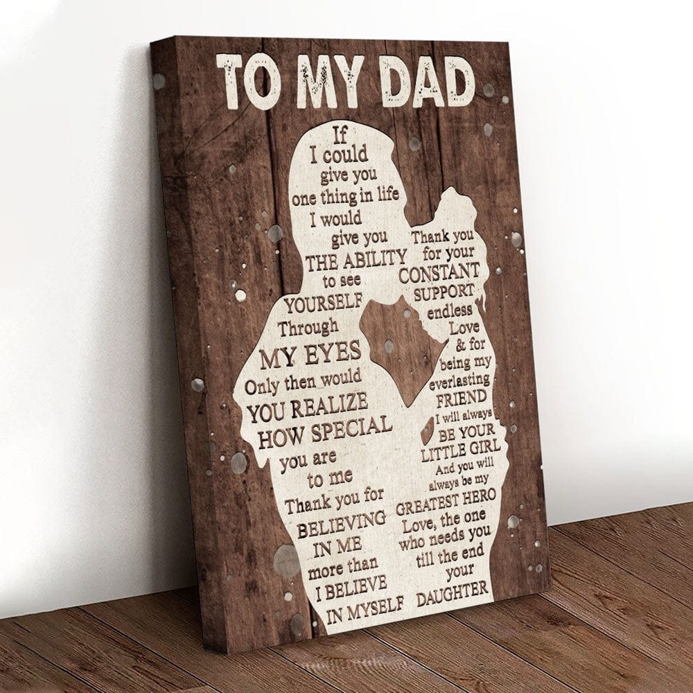 To My Dad Love From Daughter Father's Day Poster, Canvas