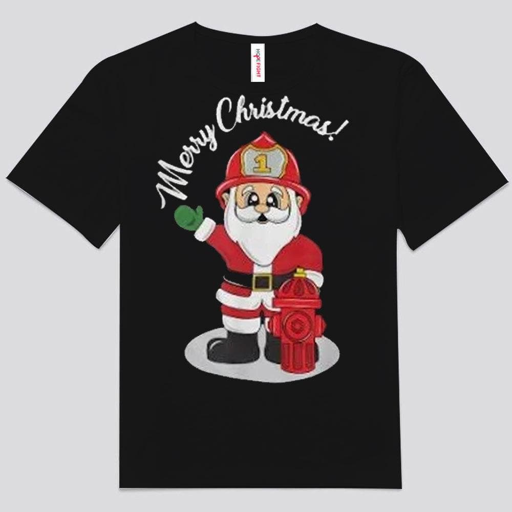 Camisetas de bomberos de Feliz Navidad de Santa