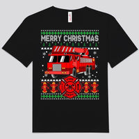 Fire Truck Merry Christmas Firefighter Shirts