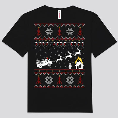 Fire Dept Christmas Firefighter Shirts