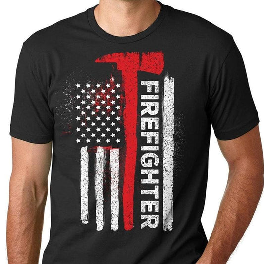 Camisetas de bomberos con la bandera estadounidense