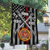 Honor Serve Rescue Firefighter Flag House & Garden