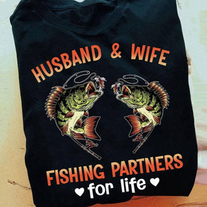 Camisetas de pesca para parejas, marido y mujer, compañeros de por vida