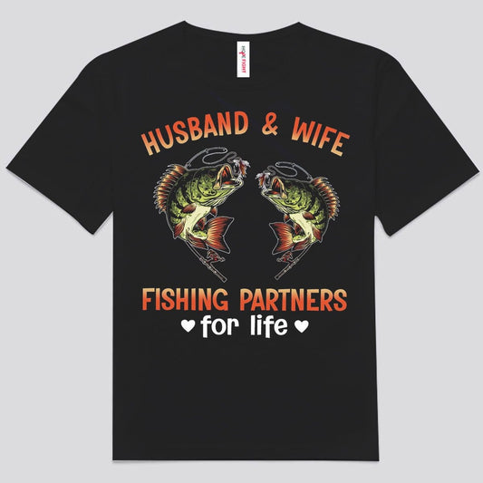 Husband & Wife Fishing Partners For Life Shirts
