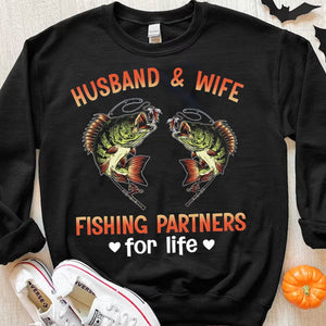 Camisetas de marido y mujer que son compañeros de pesca de por vida