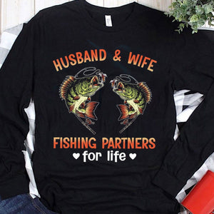 Camisetas de marido y mujer que son compañeros de pesca de por vida