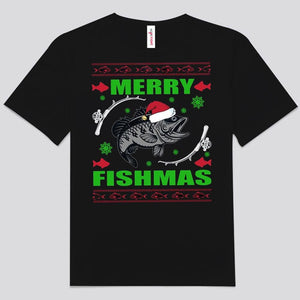 Camisetas de pesca navideñas Merry Fishmas